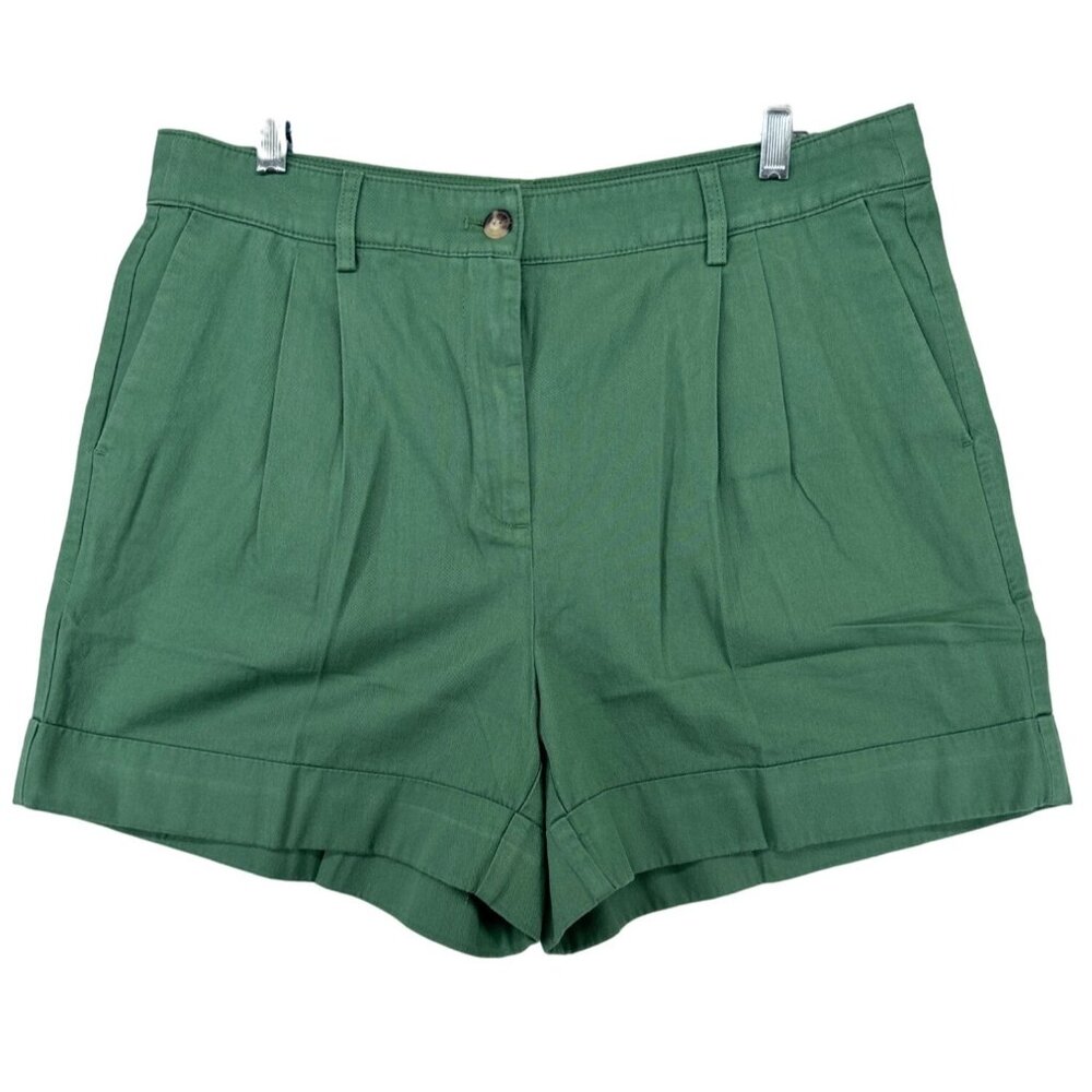 J.Crew Womens Shorts Sz 12 Pleated Chino Gatlin Green NEW MSRP $70 Casual Preppy